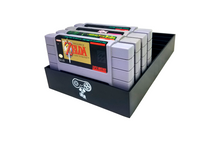 SNES Black Game Organizer, Dust Cover, Cartridge Holder, Retro Game Collector